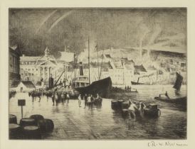 Christopher Richard Wynne Nevinson A.R.A. (British, 1889-1946) A French Port (Bordeaux) Etching,...