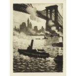 Christopher Richard Wynne Nevinson A.R.A. (British, 1889-1946) Under Brooklyn Bridge Drypoint, 1...
