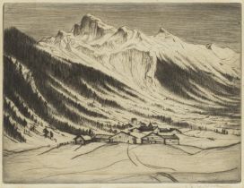 Christopher Richard Wynne Nevinson A.R.A. (British, 1889-1946) Alpine Valley (Chamonix) Drypoint...