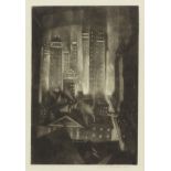 Christopher Richard Wynne Nevinson A.R.A. (British, 1889-1946) New York: Night Mezzotint, 1921, ...