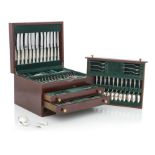 A Matched Canteen of Doubel-Struck Kings Pattern cutlery for Twelve Settings By Walker and Hall,...