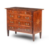 A late 18th/19th century Maltese fruitwood and walnut marquetry commode