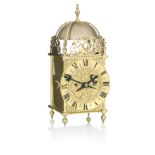A 17th century-style brass lantern clock, 20th century