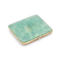 A Nine Carat Gold and Shagreen-Covered Cigarette Case By Horton & Allday, Birmingham, 1928