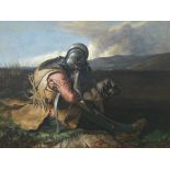 William Borthwick Johnstone RSA (British, 1804-1868) A warrior with his dog in an extensive land...