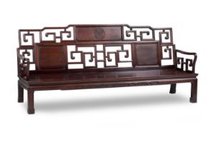 A Chinese Hardwood settee