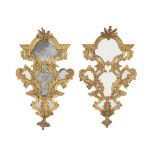 A pair of 19th century Venetian giltwood and gesso wall mirrors (2)