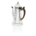 A small George I silver coffee pot Britannia standard, the maker's mark worn, London, apparently...