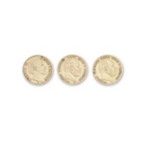 Three Ten Mark gold coins