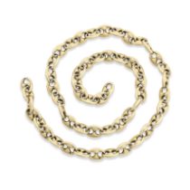 An 18ct gold fancy-link chain necklace