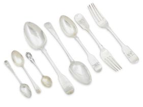 A Collection of Silver Flatware Various dates and makers