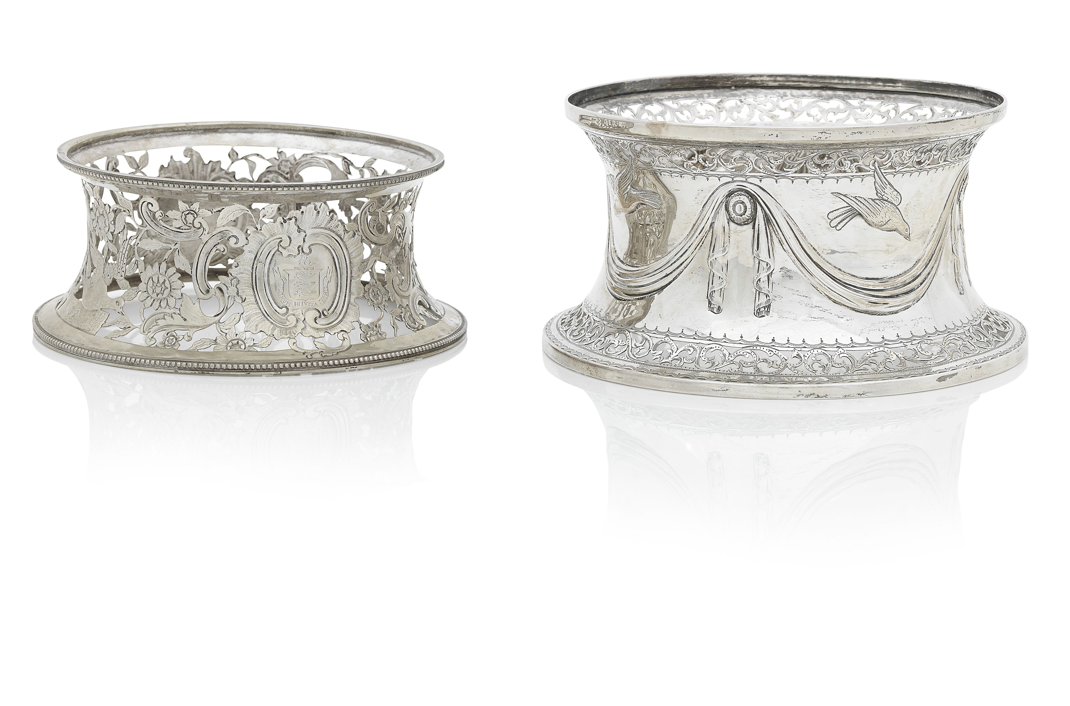 Two Silver Dish Rings 19th/20th Century (2)