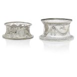 Two Silver Dish Rings 19th/20th Century (2)