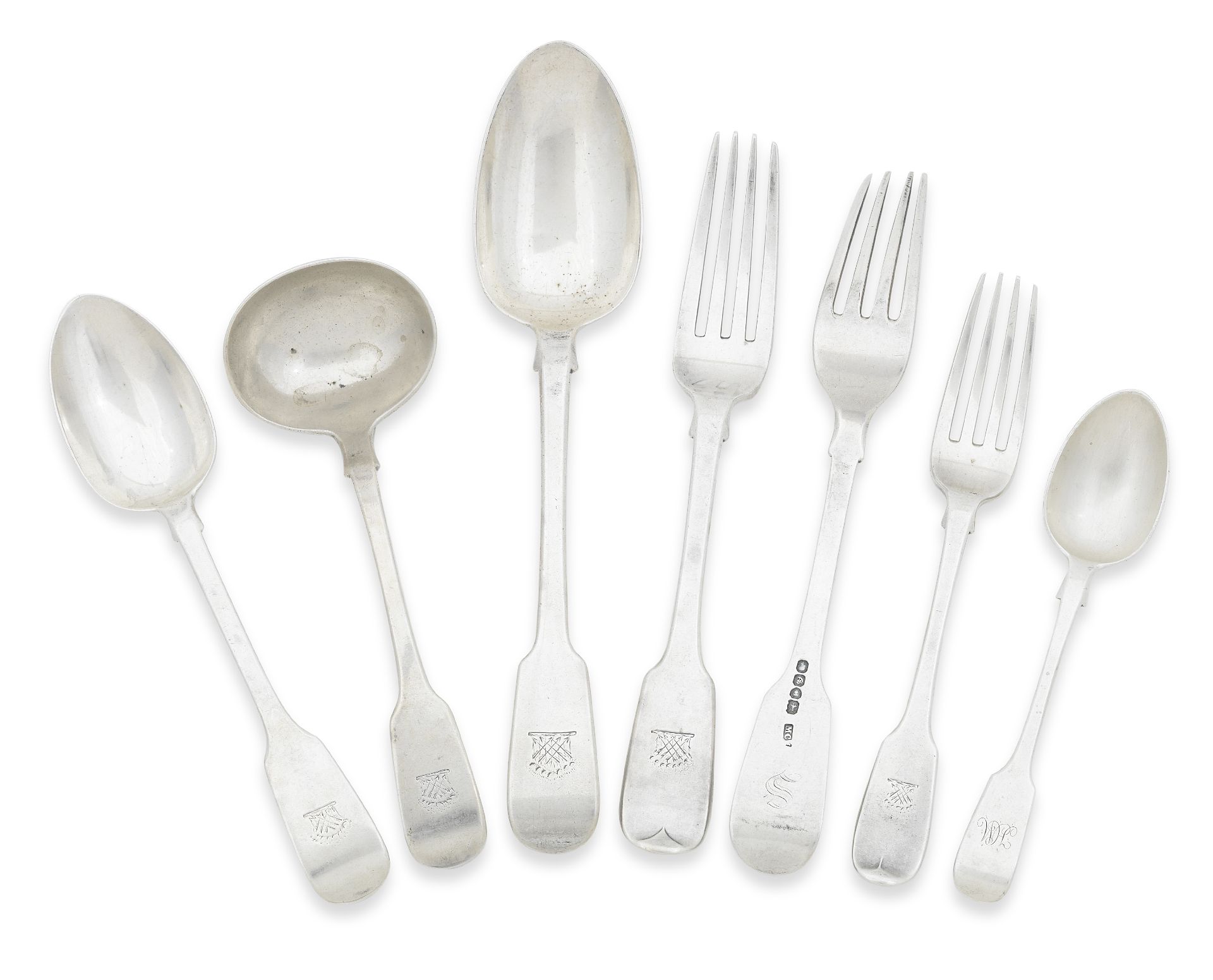 A Collection of Silver Flatware Various dates and makers