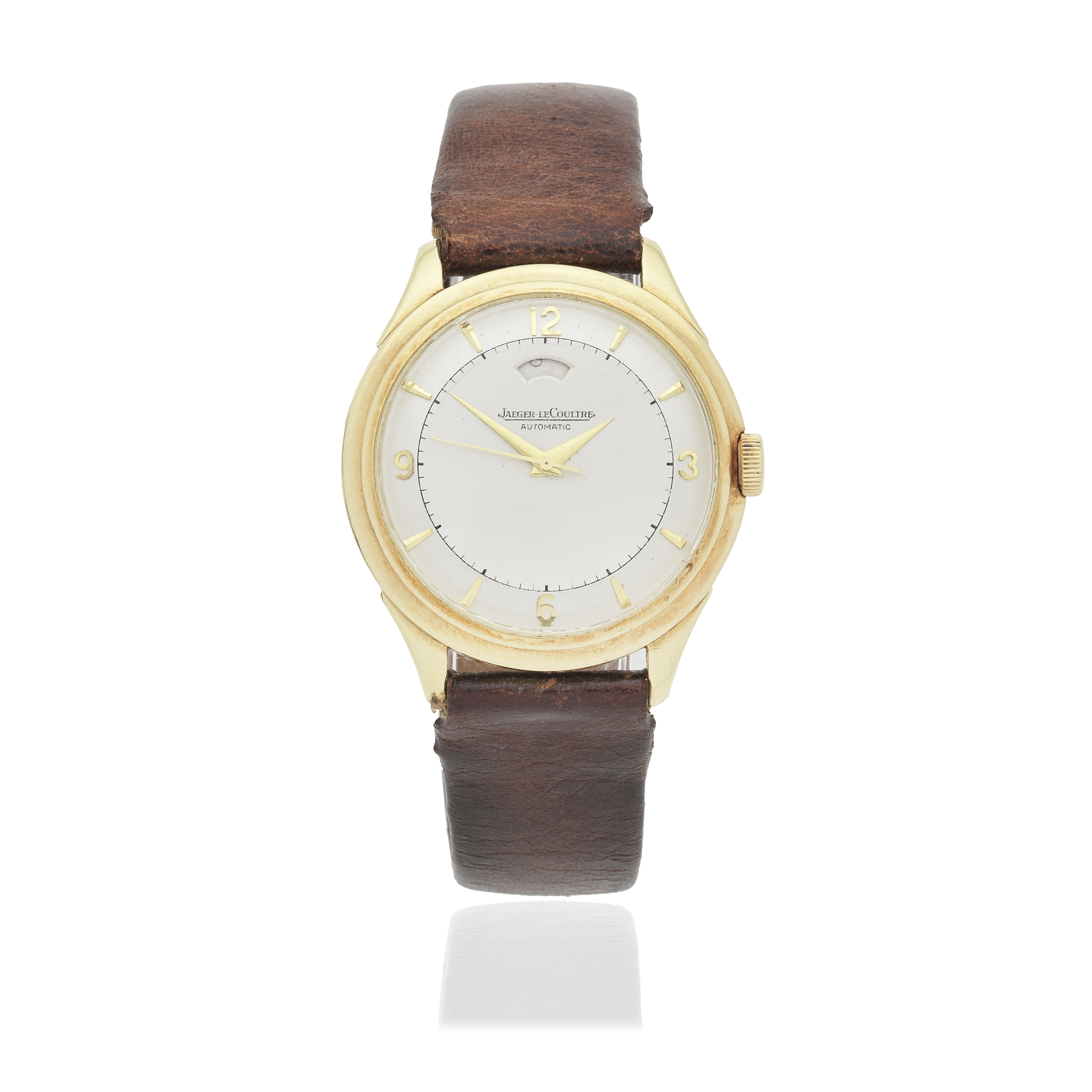 Jaeger-LeCoultre. An 18K gold automatic wristwatch with power reserve indication Circa 1960