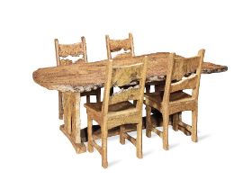 Tim Stead (1952-2000) A burr-elm dining suite (5)