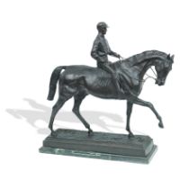 Isidore Jules Bonheur (French, 1827-1901) Bronze, Jockey on Horse