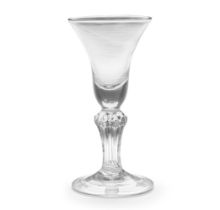 A moulded-stem wine glass, circa 1730-40