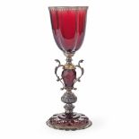 A German 'Rubinglas' goblet, 19th century