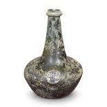 An exceptional sealed 'Shaft and Globe' wine bottle, circa 1670