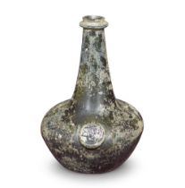 An exceptional sealed 'Shaft and Globe' wine bottle, circa 1670