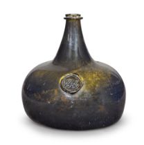 An important sealed magnum 'Squat Onion' wine bottle, dated 1706