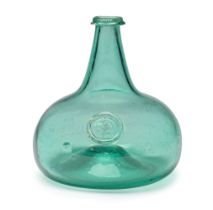 A very rare sealed 'Onion' wine bottle, dated 1725