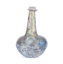 A very rare armorial sealed half size 'Shaft and Globe' wine bottle, circa 1665