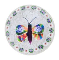 A Baccarat garlanded butterfly paperweight, circa 1850