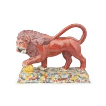 A large Staffordshire model of a Medici lion, circa 1820