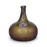 A sealed magnum 'Onion' wine bottle, dated 1708