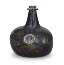 An armorial sealed 'Onion' wine bottle, circa 1710-15