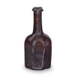An attractive quarter size 'Octagonal Cylinder' wine bottle, circa 1740