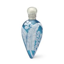 A Stourbridge cameo glass silver-mounted scent bottle and stopper attributed to Thomas Webb and ...