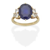 SAPPHIRE AND DIAMOND RING