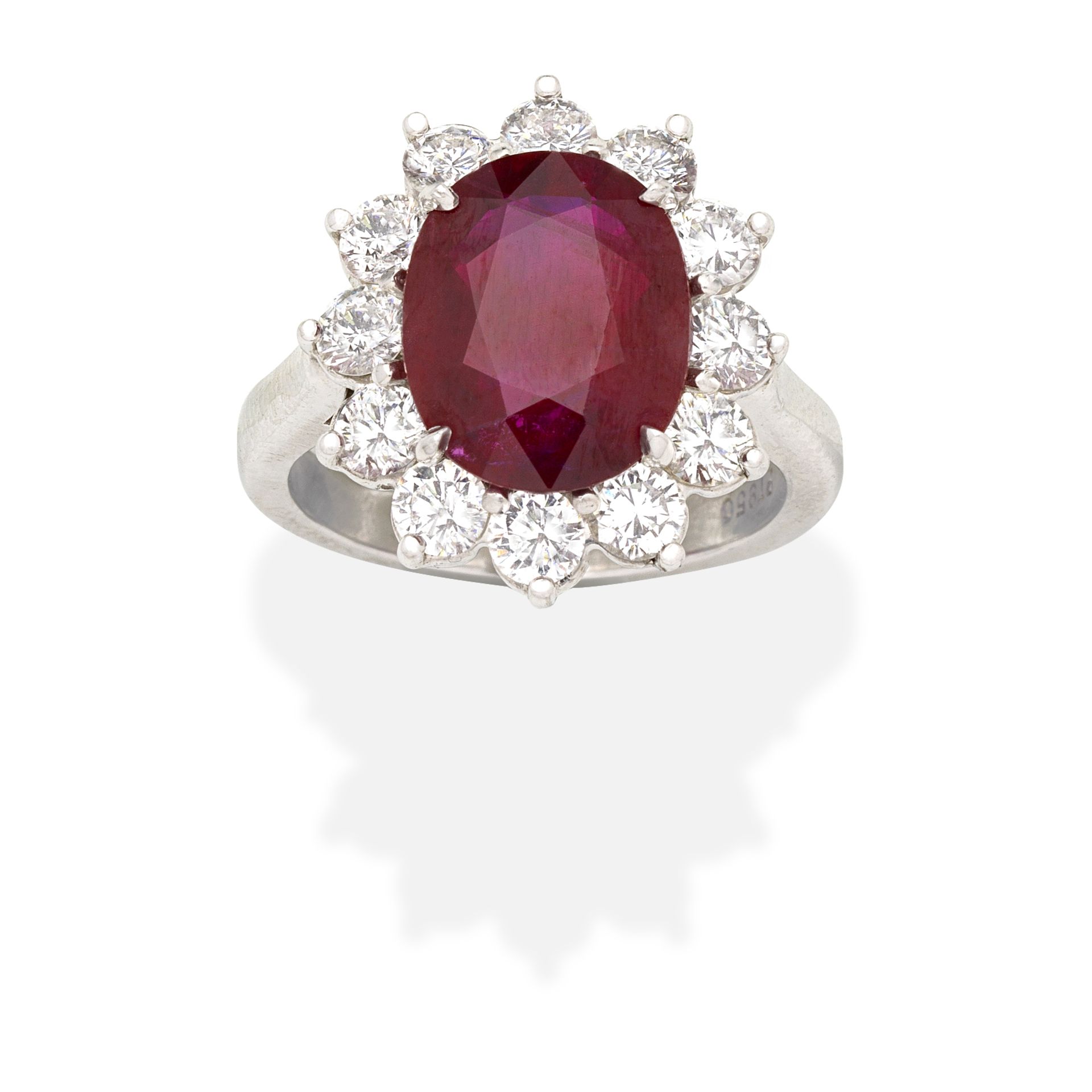 RUBY AND DIAMOND CLUSTER RING