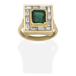 EMERALD AND DIAMOND RING