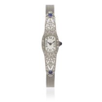 DIAMOND AND SAPPHIRE COCKTAIL WATCH