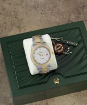 Rolex. A fine stainless steel and gold automatic calendar bracelet watch Datejust, Ref: 116333,...