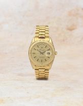 Rolex. A recently serviced 18K gold automatic calendar bracelet watch Day-Date, Ref: 1803, Circ...