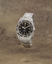 Rolex. A fine and rare stainless steel automatic bracelet watch with gilt dial Submariner, Ref:...