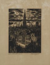 FRANS MASEREEL (1889-1972) Maison Osterrieth, Anvers, 1955 Gravure sur bois. Monogram&#233;e da...