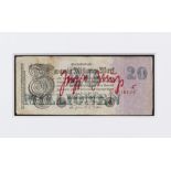 JOSEPH BEUYS (1921-1986) Reichsbanknote 20 Millionen Mark 1923 Billet de banque. Sign&#233; au ...