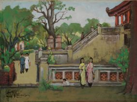 Le Van Xuong (Vietnamese, 1917-1988) La Pagode au piller unique (Chua Mot Cot)