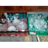 2 crates of crystal/ glass ware
