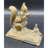 Antique Bronze squirrel figure match striker. [15cm high]