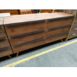 Contemporary Retro style 6 drawer chest.