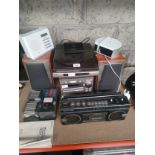 Selection of electricals to include Sony cd hifi , vintage ghetto blaster etc