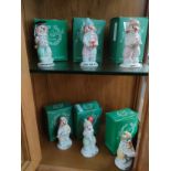 2 Shelves of Beswick Clown figures with boxes