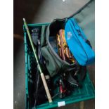 Box of fishing tackle includes reels etc
